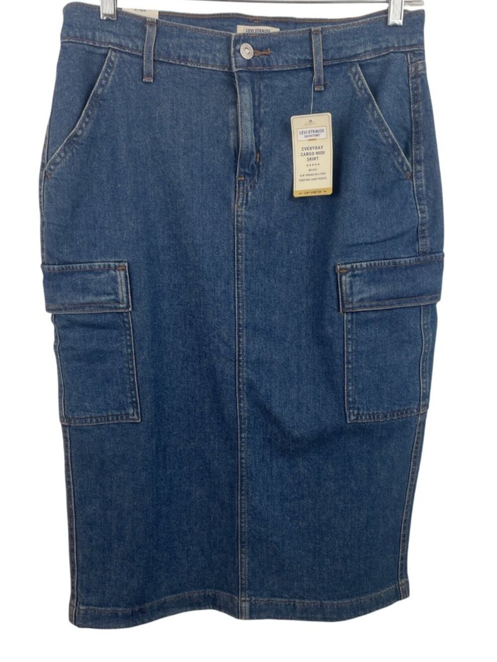 Levi Strauss Signature Denim Maxi Skirt Women’s 6 W28 Mid Rise Comfort Stretch - Picture 1 of 12